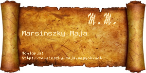 Marsinszky Maja névjegykártya
